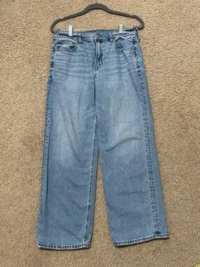 Stovepipe Wide-Leg Women's Jeans - Light Blue